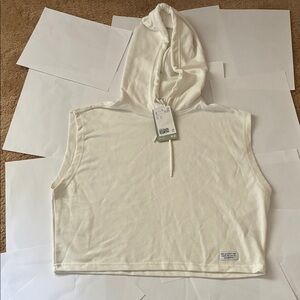 H&M Off-White Sleeveless Hoodie